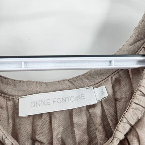 Anne Fontaine Naema Blouse Top Pink Silk Blend Balloon Sleeve Peasant Size US 6 - Picture 4 of 7